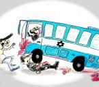 اتوبوس از مانع پرانی